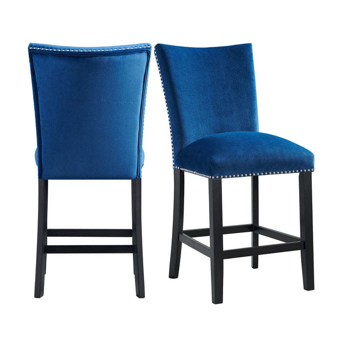 Francesca Counter Dining Blue Counter Velvet Side Chair (2 Per Pack) - In Home Furniture (San Antonio, TX)