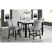 Francesca White Marble Square 5PC Counter Height Dining Set-Table & Four Grey Velvet Chairs - In Home Furniture (San Antonio, TX)