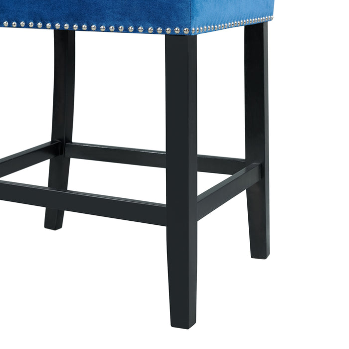 Francesca Counter Dining Blue Counter Velvet Side Chair (2 Per Pack)