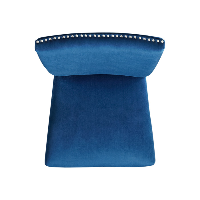 Francesca Rectangular Dining Blue Velvet Side Chair (2 Per Pack) - In Home Furniture (San Antonio, TX)