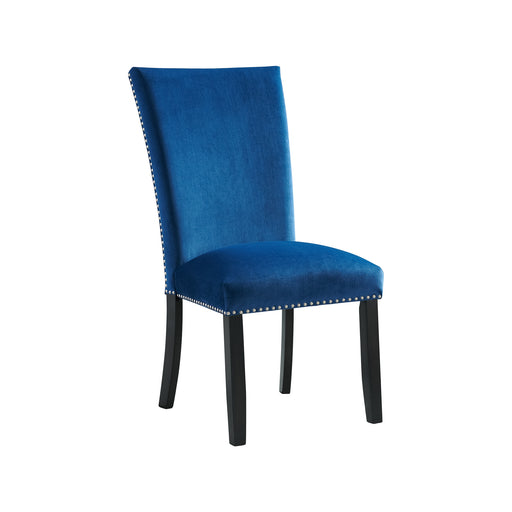 Francesca Rectangular Dining Blue Velvet Side Chair (2 Per Pack) - In Home Furniture (San Antonio, TX)