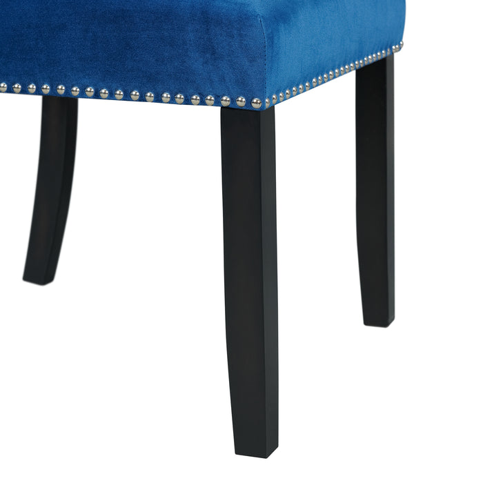 Francesca Rectangular Dining Blue Velvet Side Chair (2 Per Pack) - In Home Furniture (San Antonio, TX)