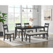 Garcia 6PC Dining Set with Table, 4 Chairs, and Bench in Black - In Home Furniture (San Antonio, TX)