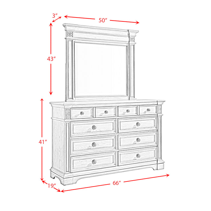 Glenmore Dresser and Mirror Set in Aged Grey - In Home Furniture (San Antonio, TX)