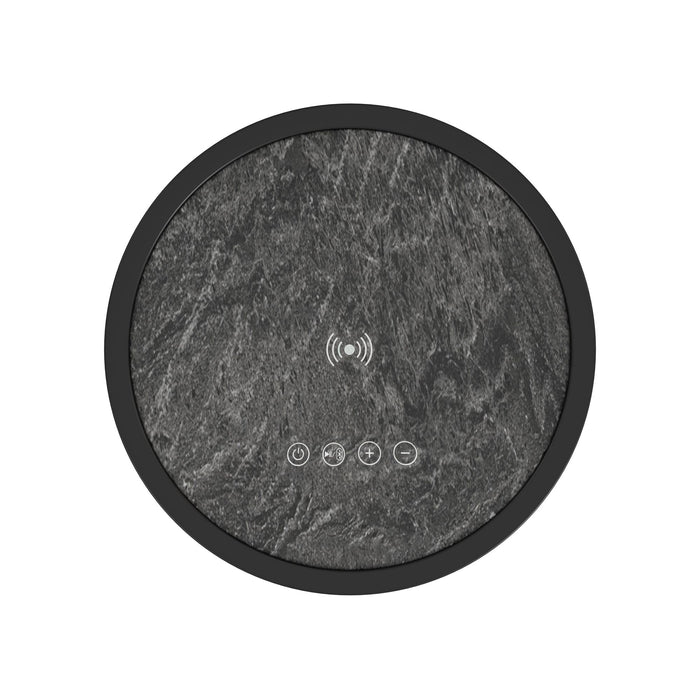 Halo Round Smart End Table in Black - In Home Furniture (San Antonio, TX)