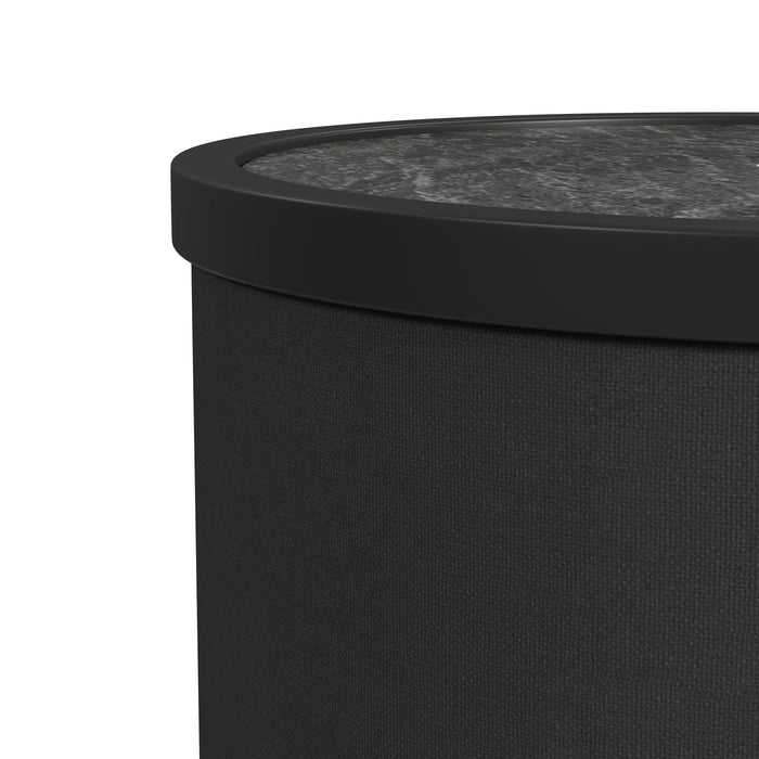 Halo Round Smart End Table in Black - In Home Furniture (San Antonio, TX)