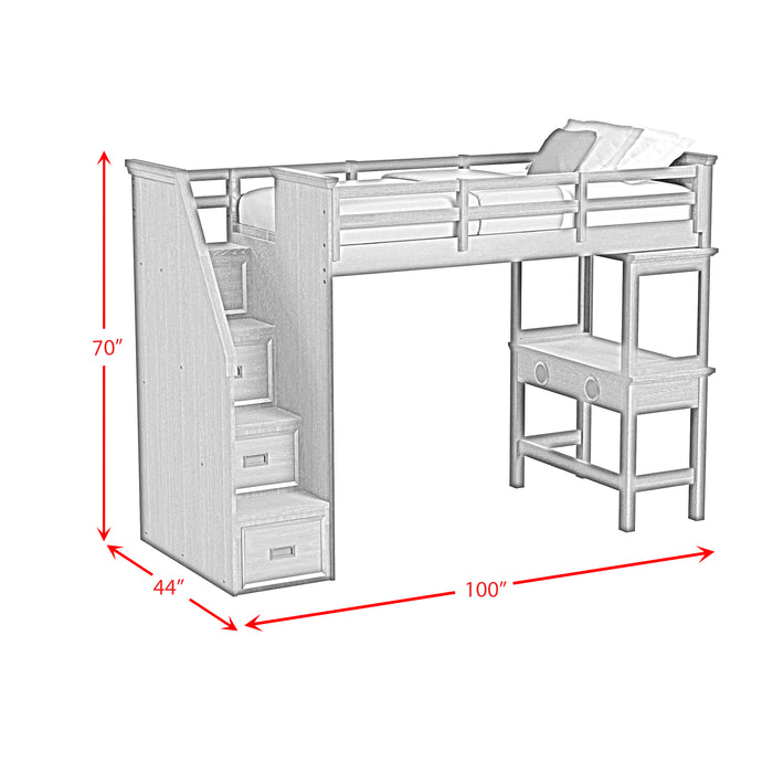 Hampton Kids Loft with Staircase and Desk with Speaker Bedroom Set - In Home Furniture (San Antonio, TX)