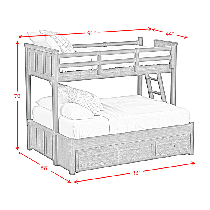 Hampton Kids Over Bunk with Ladder and Trundle Bedroom Set - In Home Furniture (San Antonio, TX)