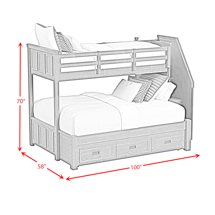 Hampton Kids Over Bunk with Staircase and Trundle Bedroom Set