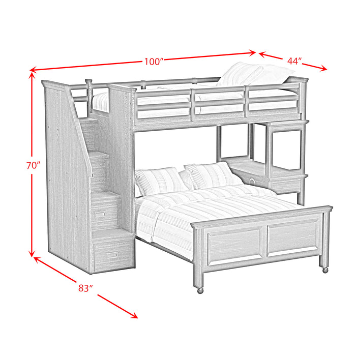 Hampton Kids Over Loft with Staircase and Desk with Speaker Bedroom Set - In Home Furniture (San Antonio, TX)