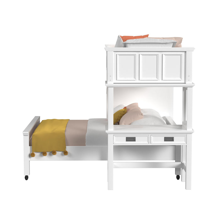 Hampton Kids Over Loft with Staircase and Desk with Speaker Bedroom Set - In Home Furniture (San Antonio, TX)