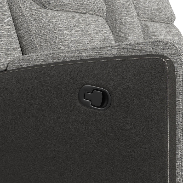 Hornet Motion Loveseat with Console in Rancho Grey