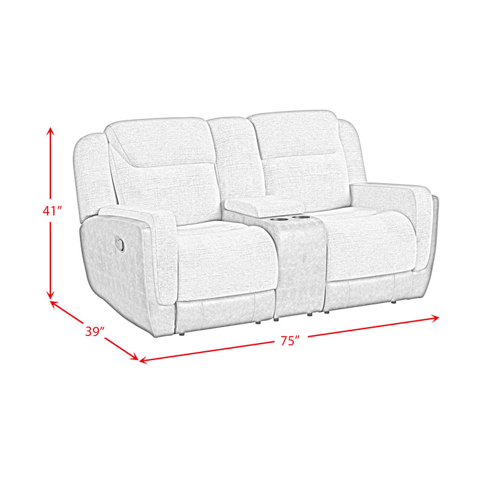 Hornet Motion Glider Loveseat with Console in Rancho Grey