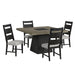 Jemma Square Table w/ Grey Top & Dark Espresso Base - In Home Furniture (San Antonio, TX)