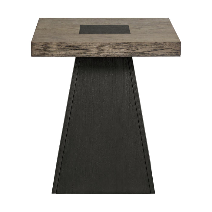 Jemma End Table in Grey and Dark Espresso