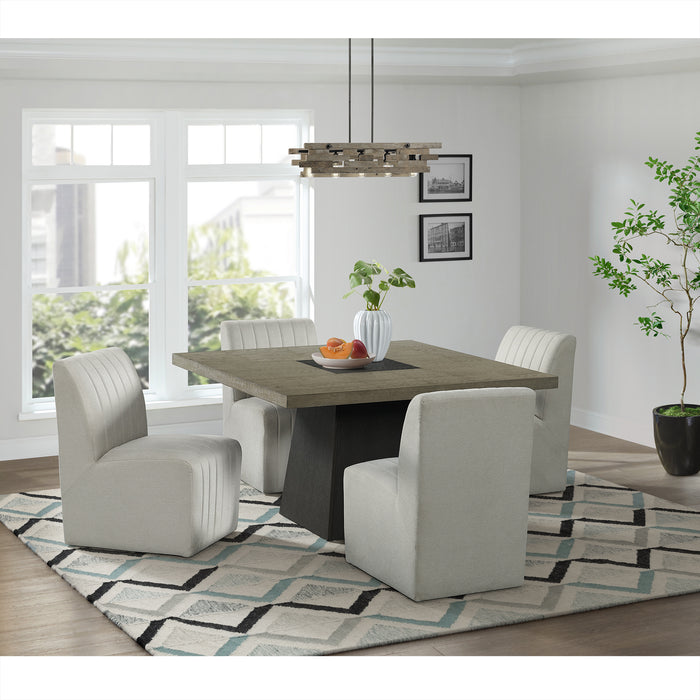 Jemma Standard Height Dining Set in Grey-Square Table and Four Chairs - In Home Furniture (San Antonio, TX)