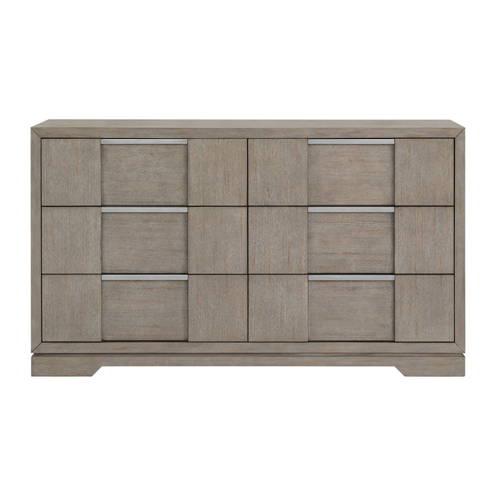 Kelis 6-Drawer Dresser in Grey - In Home Furniture (San Antonio, TX)