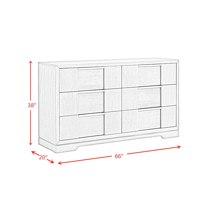 Kelis 6-Drawer Dresser in Grey - In Home Furniture (San Antonio, TX)