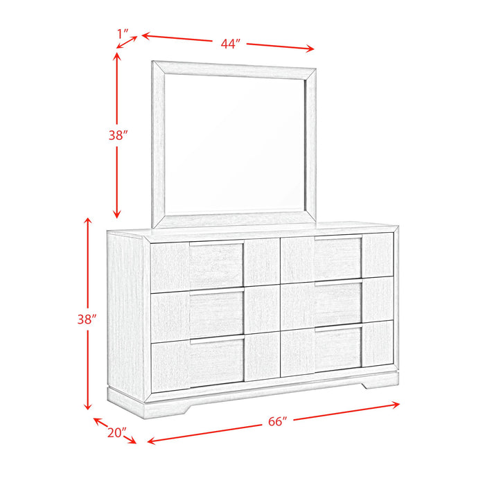 Kelis Dresser and Mirror Set in Grey - In Home Furniture (San Antonio, TX)
