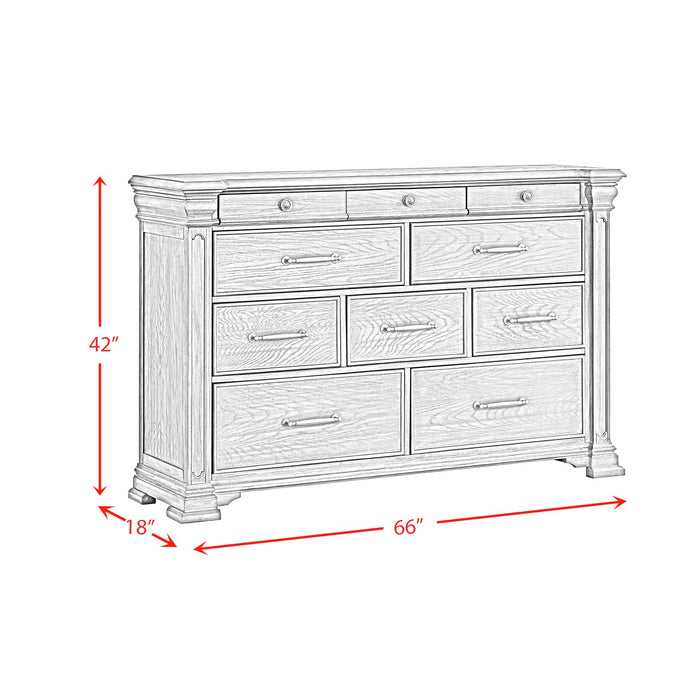 Kings Court 10-Drawer Dresser in Grey