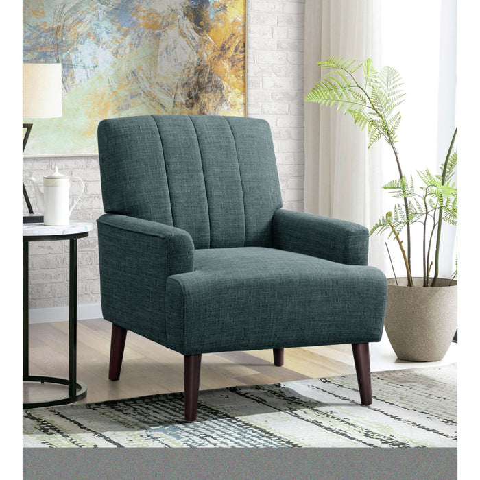 Kiwi Chair with Channel Back in Palmer Teal - In Home Furniture (San Antonio, TX)