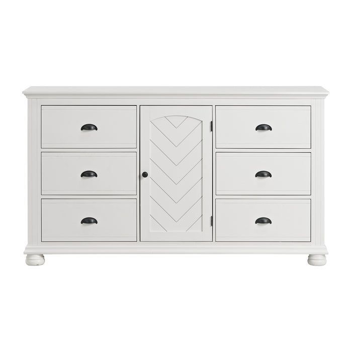 Kona 6-Drawer Dresser in White - In Home Furniture (San Antonio, TX)