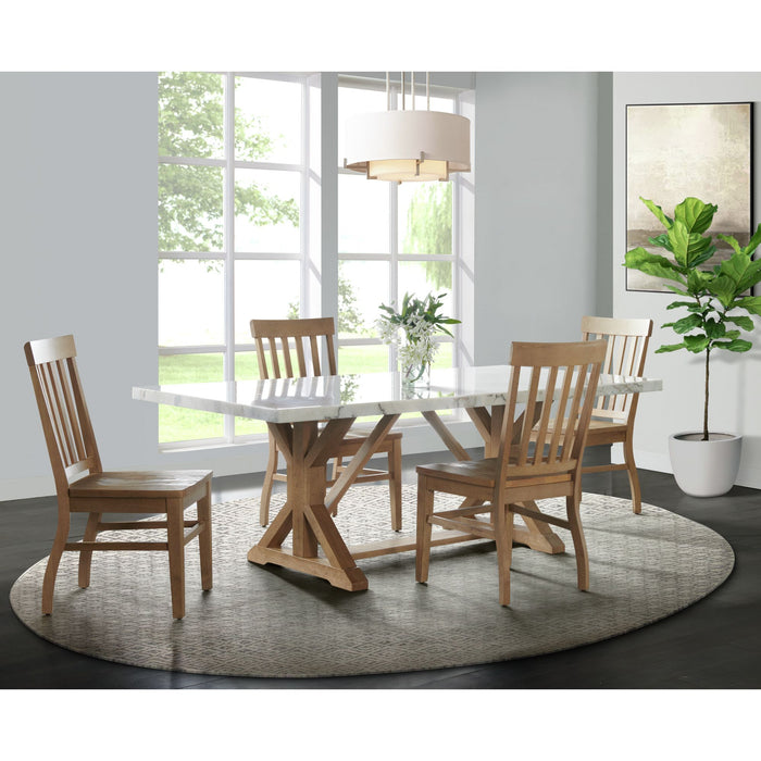 Lakeview 5PC Rectangular Dining Set in White-Table & Four Chairs - In Home Furniture (San Antonio, TX)