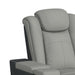 Lantana Power Motion Loveseat with Power Headrest, Led, and Console in Rocky Cement/Charcoal - In Home Furniture (San Antonio, TX)