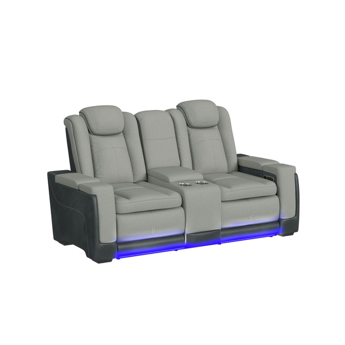 Lantana 3PC Living Room Set in Rocky Cement/Charcoal-Sofa, Loveseat & Recliner - In Home Furniture (San Antonio, TX)