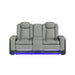 Lantana Power Motion Loveseat with Power Headrest, Led, and Console in Rocky Cement/Charcoal - In Home Furniture (San Antonio, TX)
