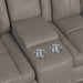 Lantana Power Motion Loveseat with Power Headrest, Led, and Console in Rocky Grey/Brown - In Home Furniture (San Antonio, TX)