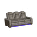 Lantana Power Motion Sofa with Power Headrest, Led, DDT, reading light and PWS in Rocky Grey/Brown - In Home Furniture (San Antonio, TX)