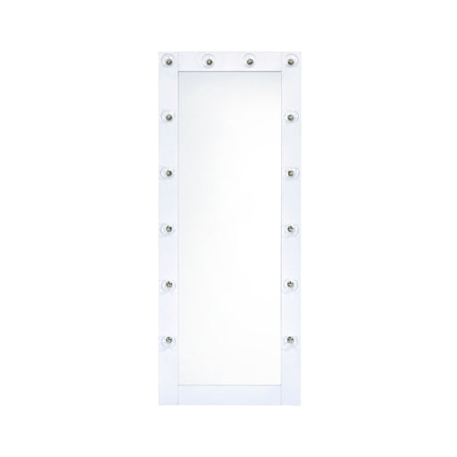 Lindy Floor Mirror with Lights in White - In Home Furniture (San Antonio, TX)