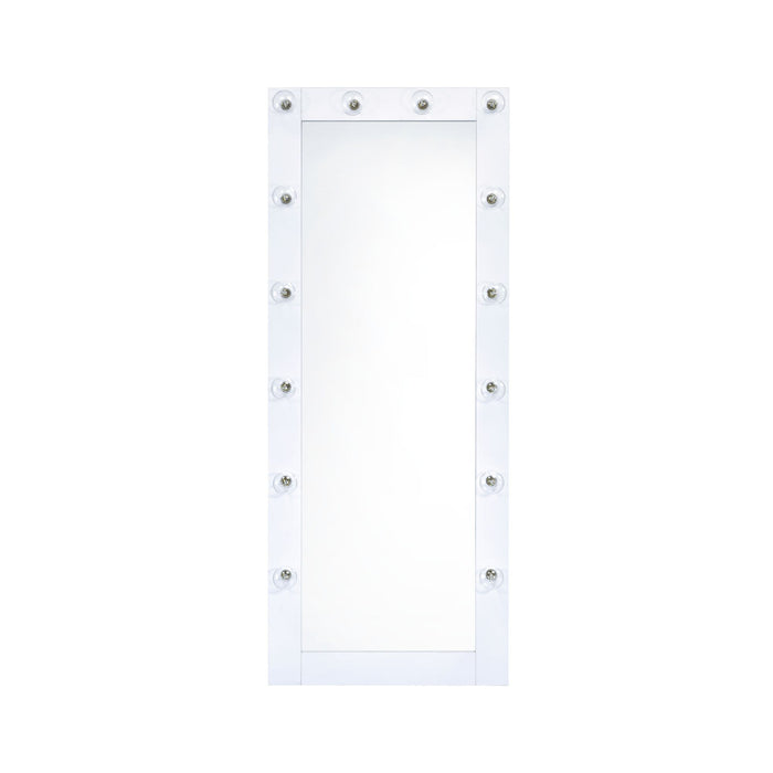 Lindy Floor Mirror with Lights in White - In Home Furniture (San Antonio, TX)