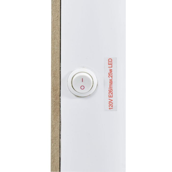 Lindy Floor Mirror with Lights in White - In Home Furniture (San Antonio, TX)