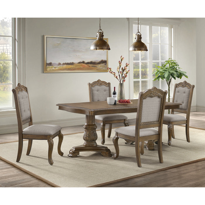 Madison Park Standard Height Dining Set in Walnut-Table and Four Chairs - In Home Furniture (San Antonio, TX)