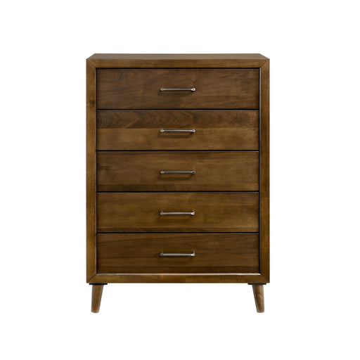 Malibu 5-Drawer Chest in Walnut - In Home Furniture (San Antonio, TX)
