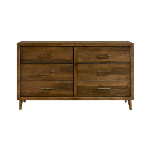 Malibu 6-Drawer Dresser in Walnut - In Home Furniture (San Antonio, TX)