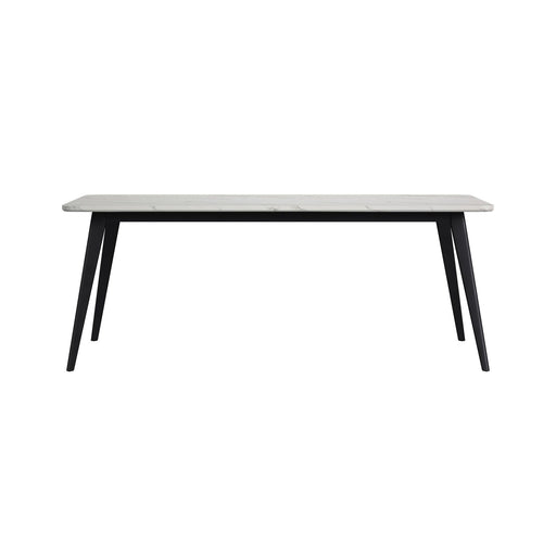 Marlene Dining Table with White Faux Marble Top in Black - In Home Furniture (San Antonio, TX)