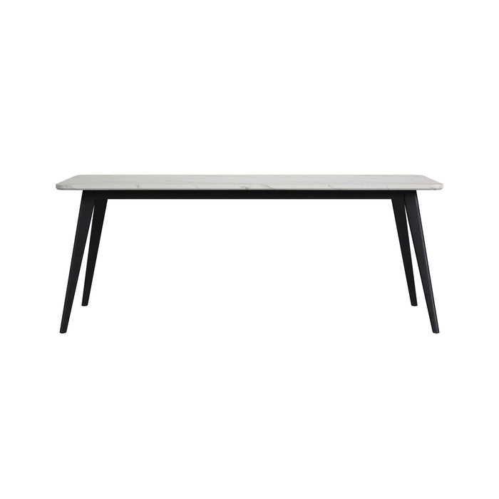 Marlene Dining Table with White Faux Marble Top in Black - In Home Furniture (San Antonio, TX)