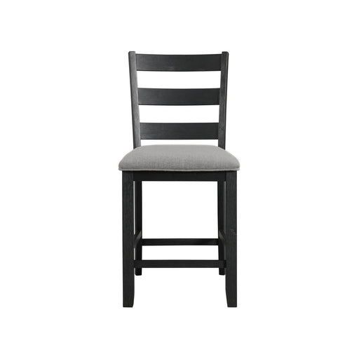Martin Counter Side Chair with Grey Fabric - Black Finish (2 Per Carton) - In Home Furniture (San Antonio, TX)