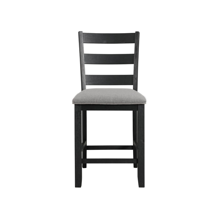 Martin Counter Side Chair with Grey Fabric - Black Finish (2 Per Carton) - In Home Furniture (San Antonio, TX)