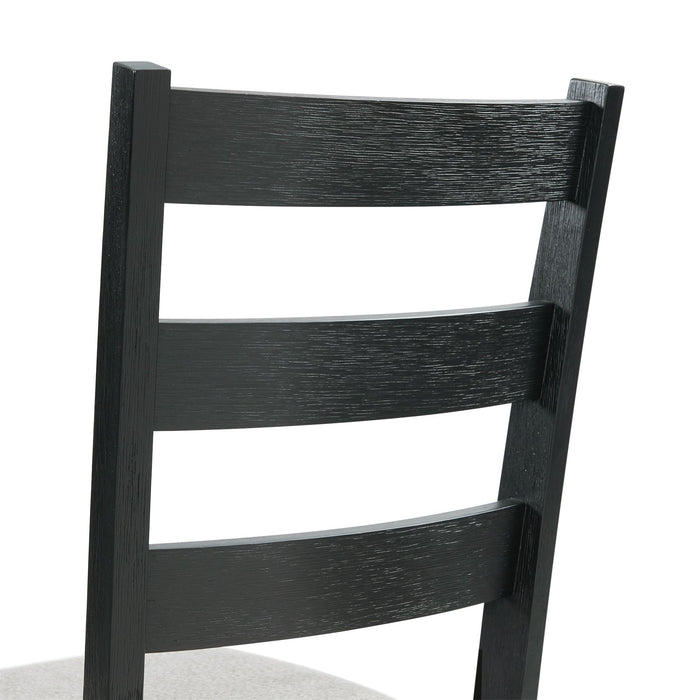 Martin Dining Side Chair with Grey Fabric - Black Finish (2 Per Carton) - In Home Furniture (San Antonio, TX)