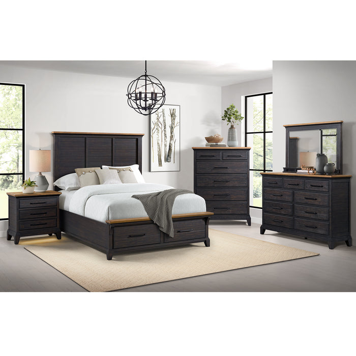 Montrose Storage Bedroom Set in Espresso & Brown - In Home Furniture (San Antonio, TX)