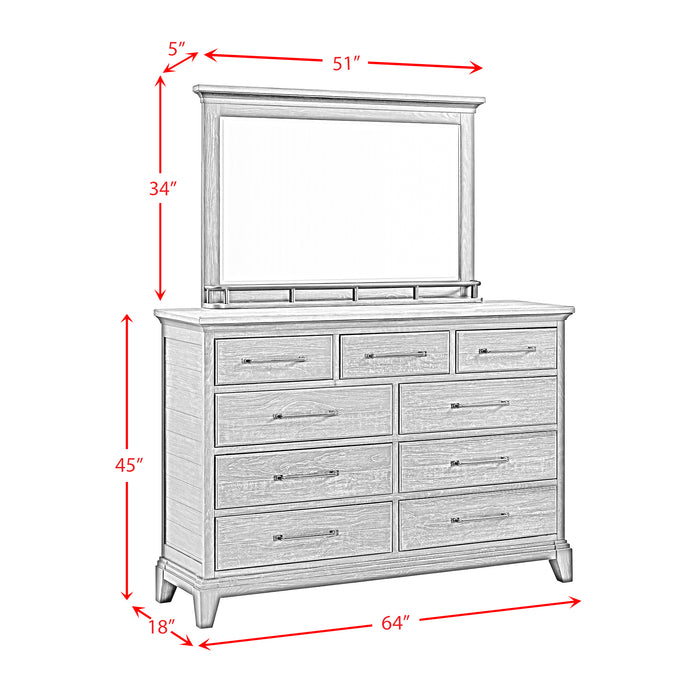 Montrose Dresser and Mirror Set in Espresso & Brown - In Home Furniture (San Antonio, TX)