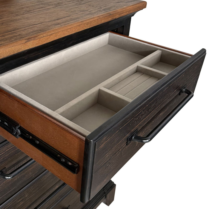 Montrose Storage Bedroom Set in Espresso & Brown - In Home Furniture (San Antonio, TX)