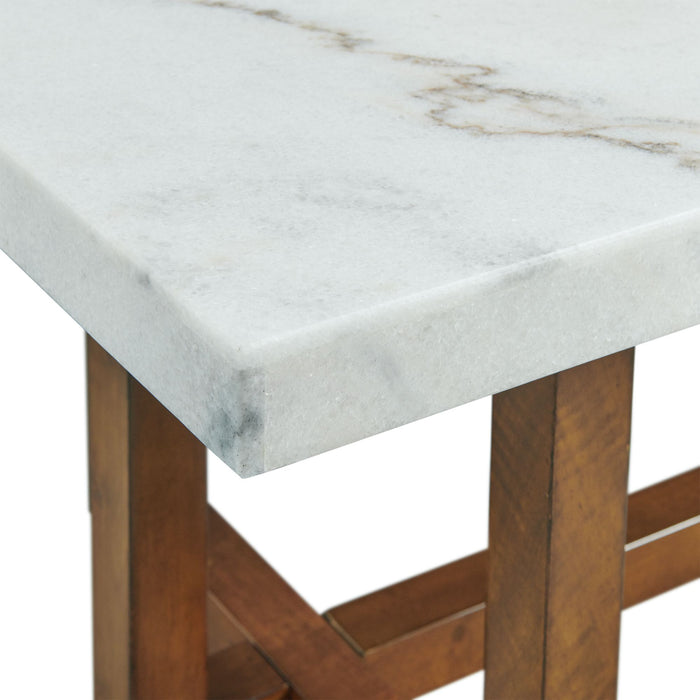 Morris 2PC Occasional Marble Table Set in White