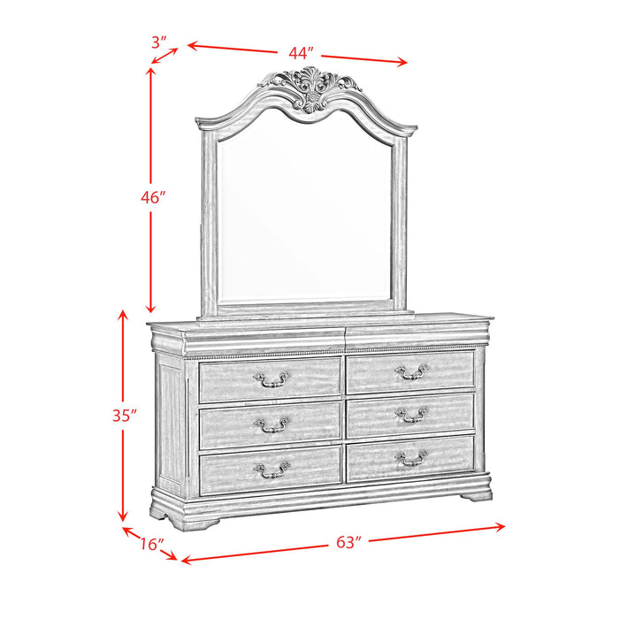 Northridge Dresser & Mirror Set in Cherry - In Home Furniture (San Antonio, TX)