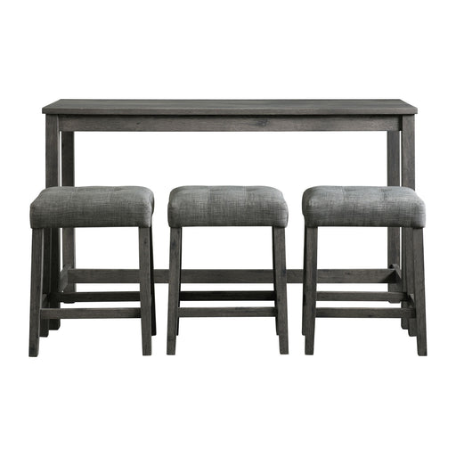 Oak Lawn Charcoal Grey Bar Table Single Pack (Table + 3 Grey Fabric Stools) - In Home Furniture (San Antonio, TX)