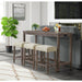 Oak Lawn Grey Bar Table Single Pack (Table + 3 Tan Fabric Stools) - In Home Furniture (San Antonio, TX)
